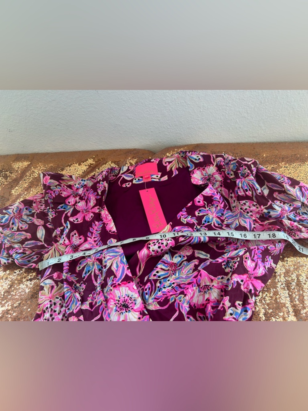 Lilly Pulitzer Alexandria Elbow Sleeve Cotton Wrap Dress 
Size 10 coastal #112 - Picture 9 of 12